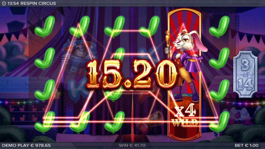 Respin Circus slot screen 7