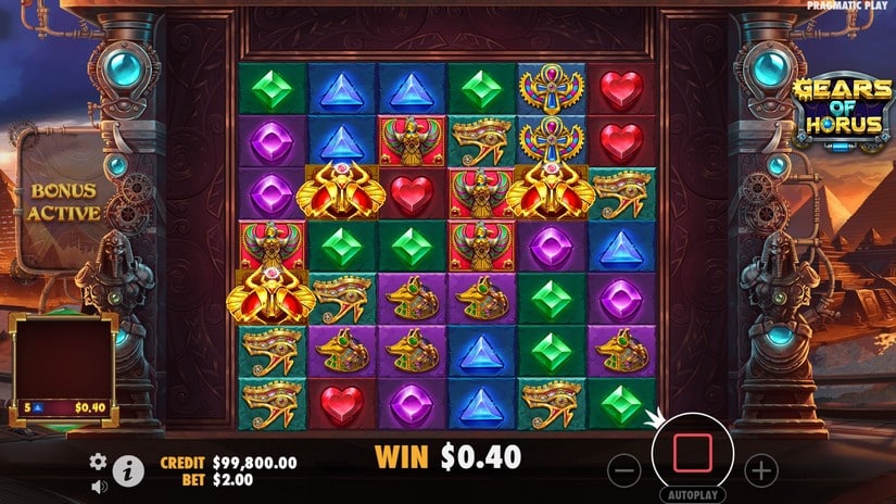 Gears of Horus slot screen 2