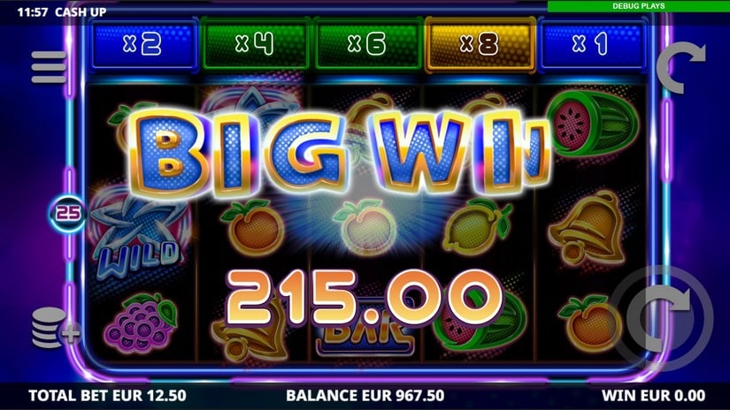 Cash Up slot screen 4