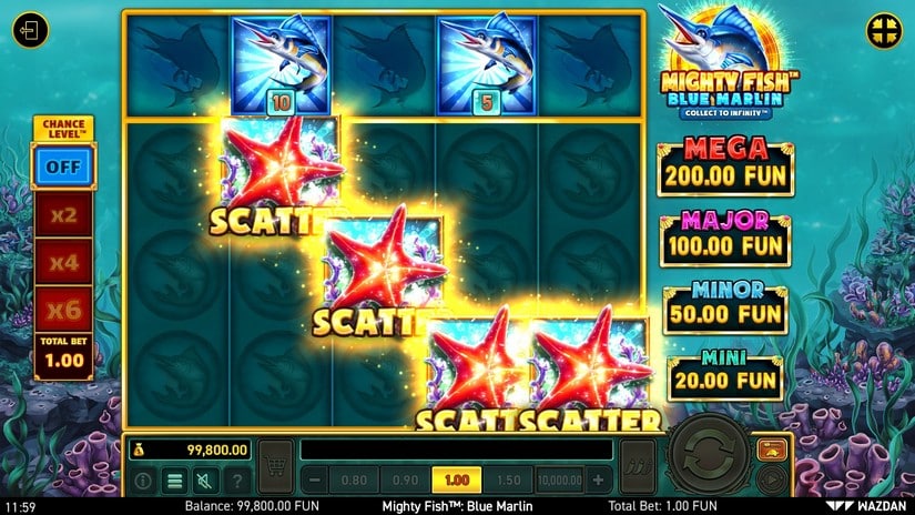 Mighty Fish™: Blue Marlin slot screen 2