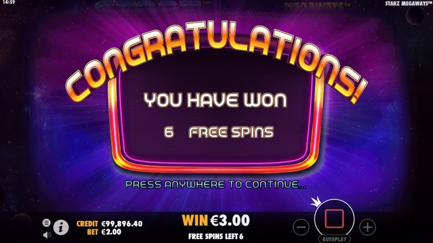 Starz Megaways slot screen 3