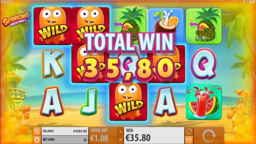 Spinions Beach Party slot screen 3