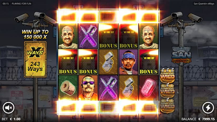 San Quentin xWays slot screen 2