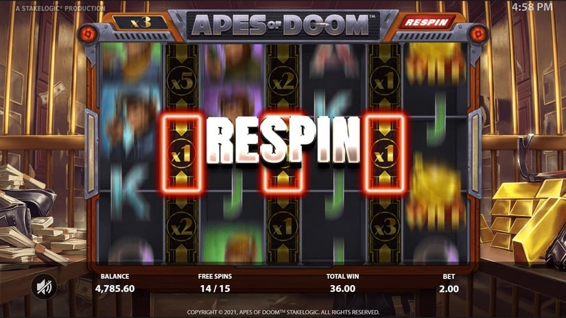 Apes of Doom slot screen 6