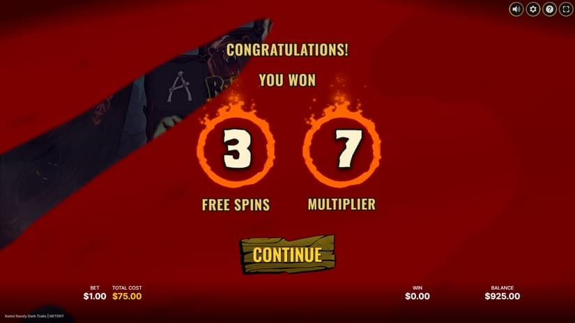 Rabid Randy Dark Trails slot screen 3