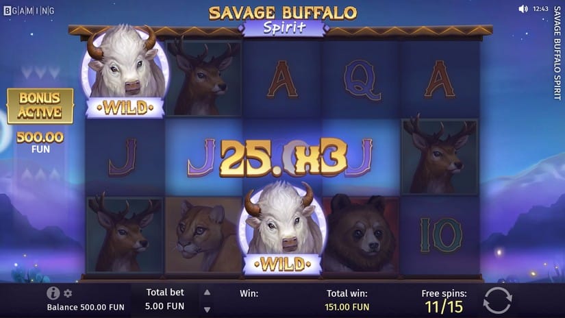 Savage Buffalo Spirit slot screen 4