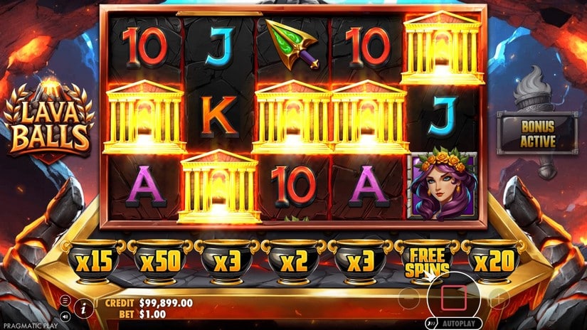 Lava Balls slot screen 2