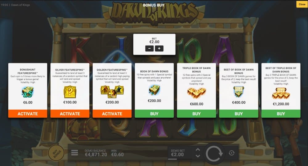 Dawn of Kings bonus buy