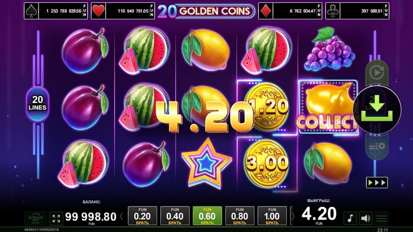 20 Golden Coins slot screen 2