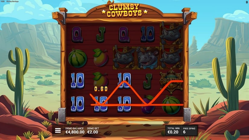 Clumsy Cowboys slot screen 4