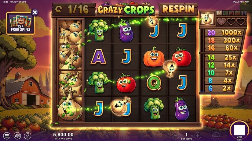 Crazy Crops slot screen 3