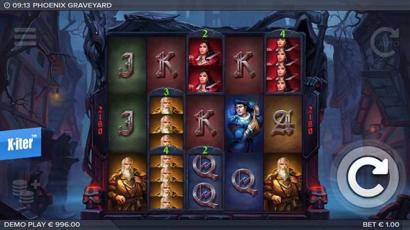 Phoenix Graveyard slot screen 2