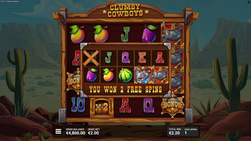 Clumsy Cowboys slot screen 5
