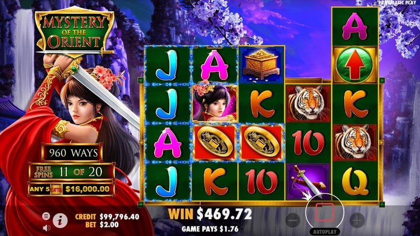 Mystery of the Orient slot screen 7