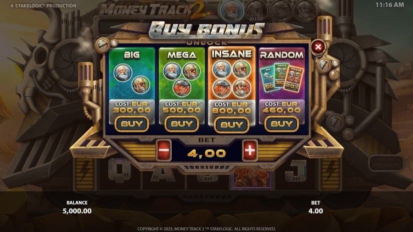 Money Track 2 slot screen 2