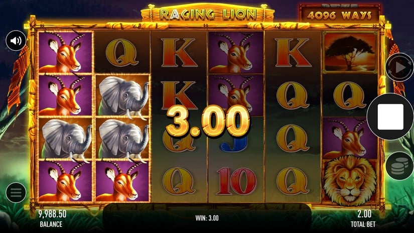 Raging Lion slot screen 4
