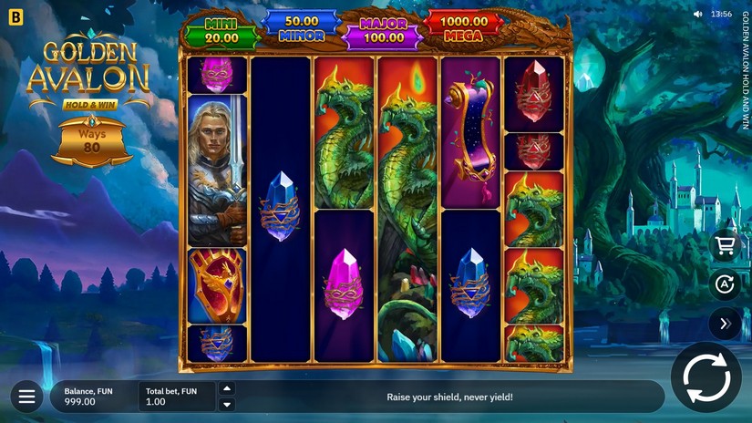 Golden Avalon Hold and Win slot screen 1