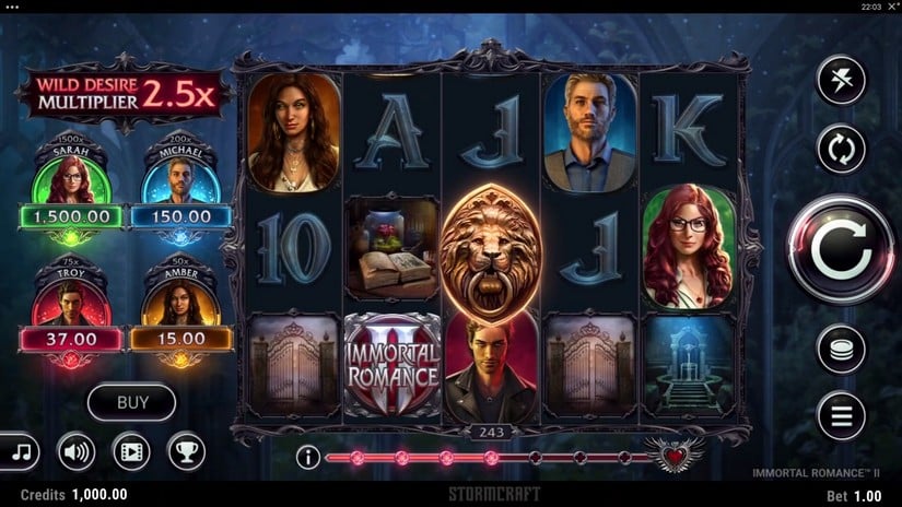 Immortal Romance 2 slot screen 1