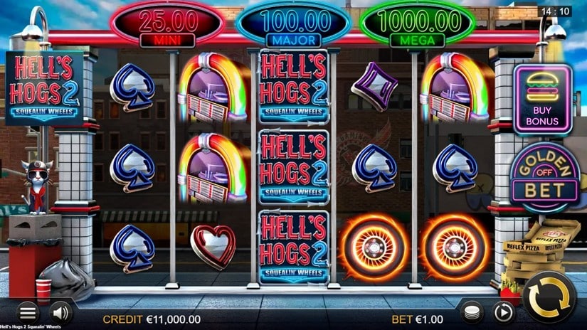 Hell’s Hogs 2 Squelin’ Wheels slot screen 1