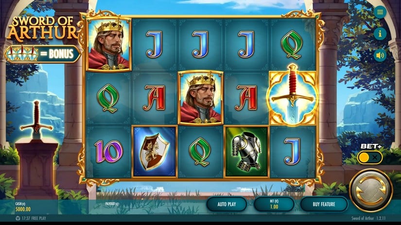 Sword of Arthur slot screen 1