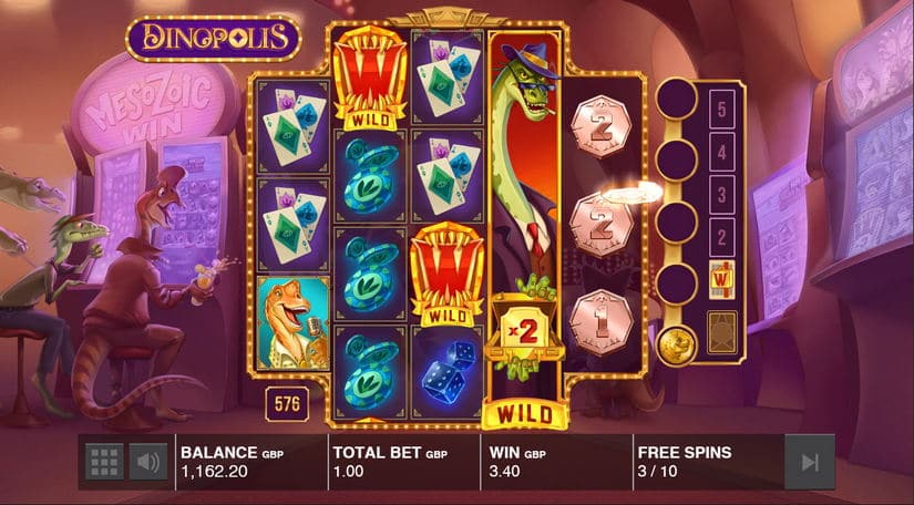 Dinopolis slot screen 1