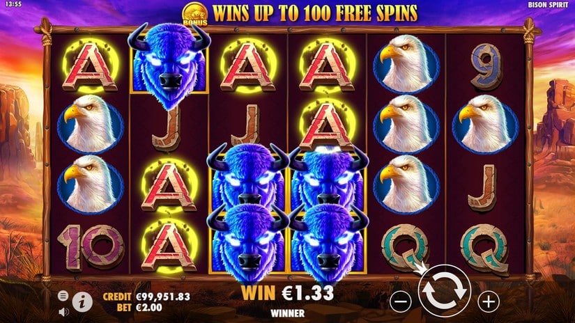 Bison Spirit slot screen 3