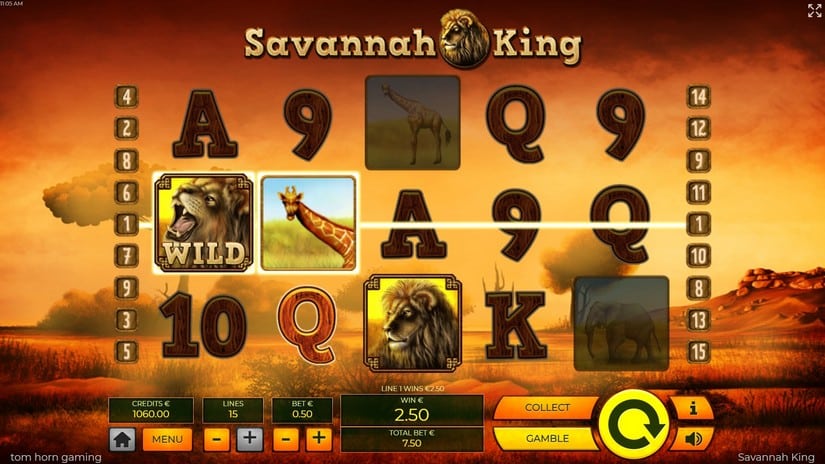 Savannah King slot screen 3