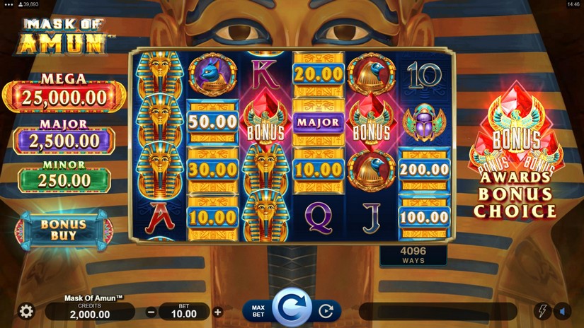 Mask of Amun slot screen 1