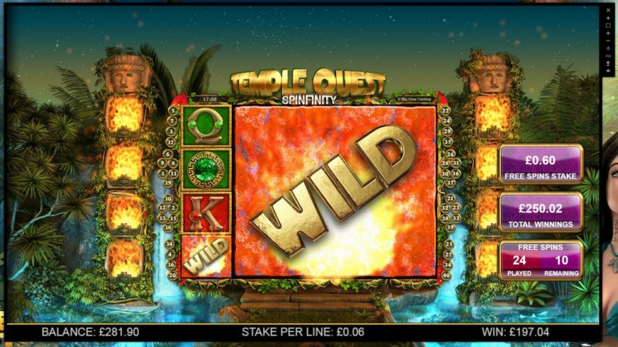 Temple Quest Spinfinity slot screen 2