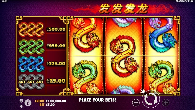 888 Dragons slot screen 1