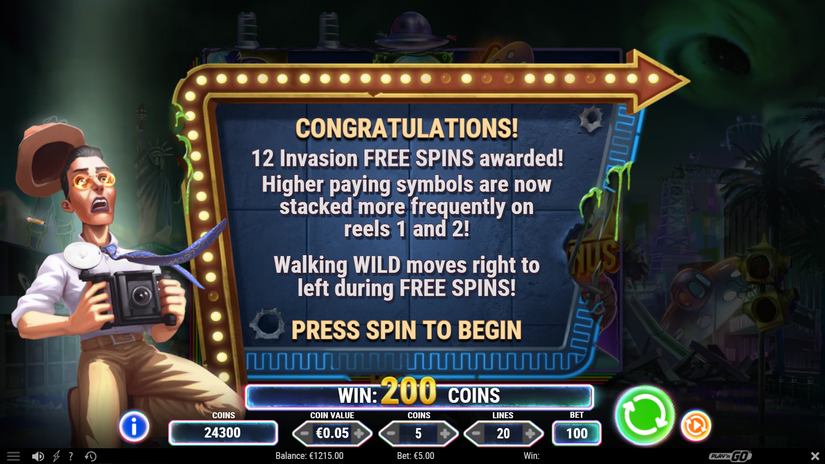 Invading Vegas slot screen 4