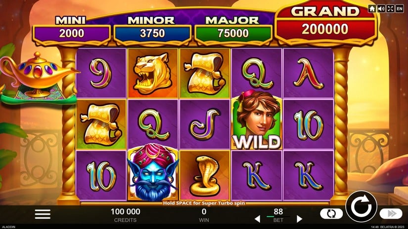 4 Secrets of Aladdin slot screen 1