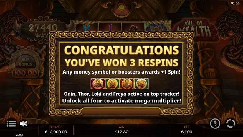 Hall of Wealth slot screen 2