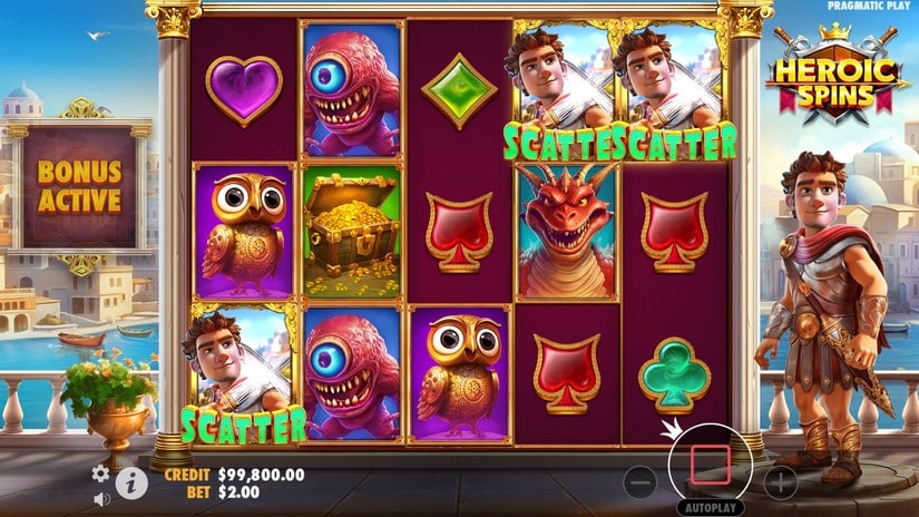 Heroic Spins slot screen 2