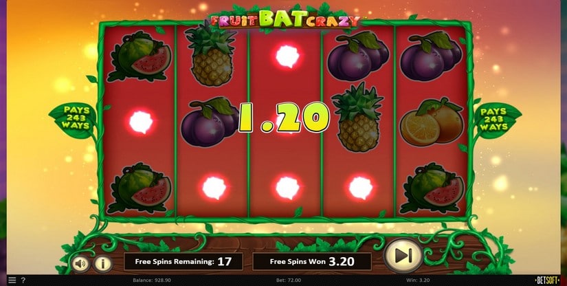 Fruitbat Crazy slot screen 4