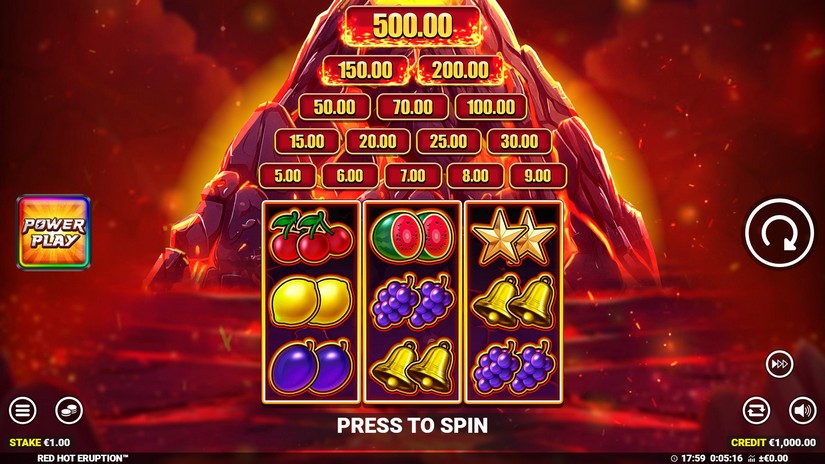 Red Hot Eruption slot screen 1