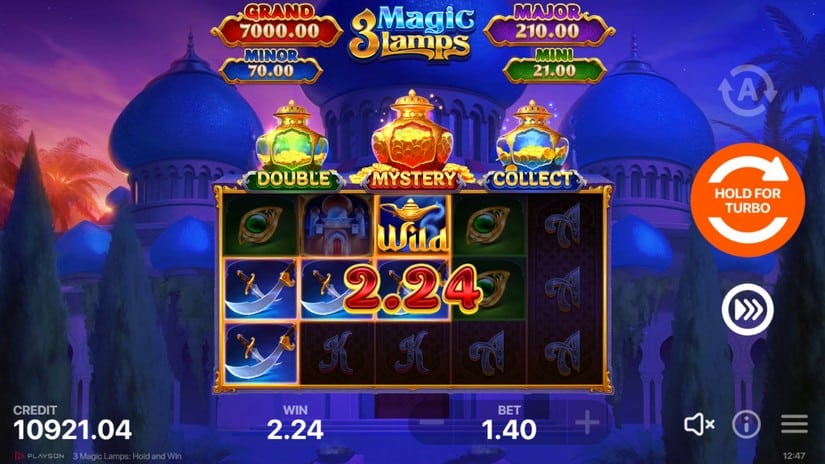 3 Magic Lamps: Hold and Win slot screen 3