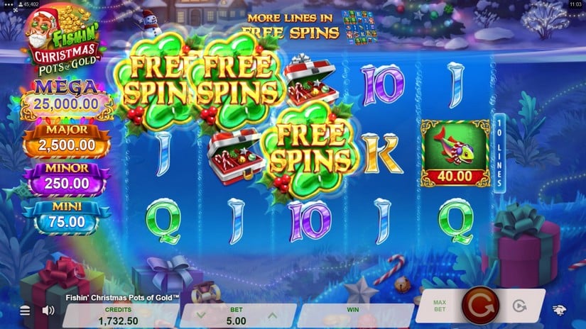 Fishin’ Christmas Pots Of Gold slot screen 3