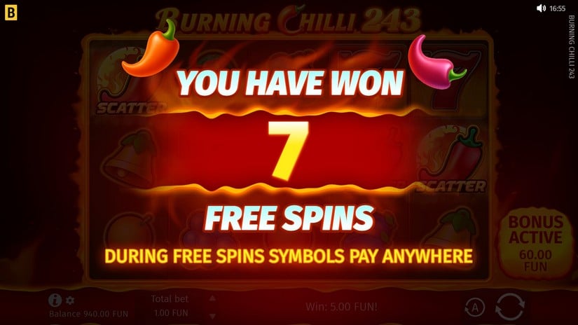 Burning Chilli 243 slot screen 3