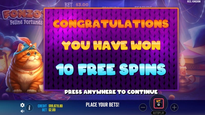Fonzo’s Feline Fortune’s slot screen 5