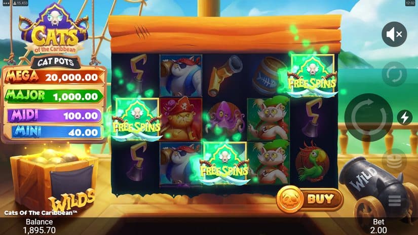 Cats of the Caribbean slot screen 3