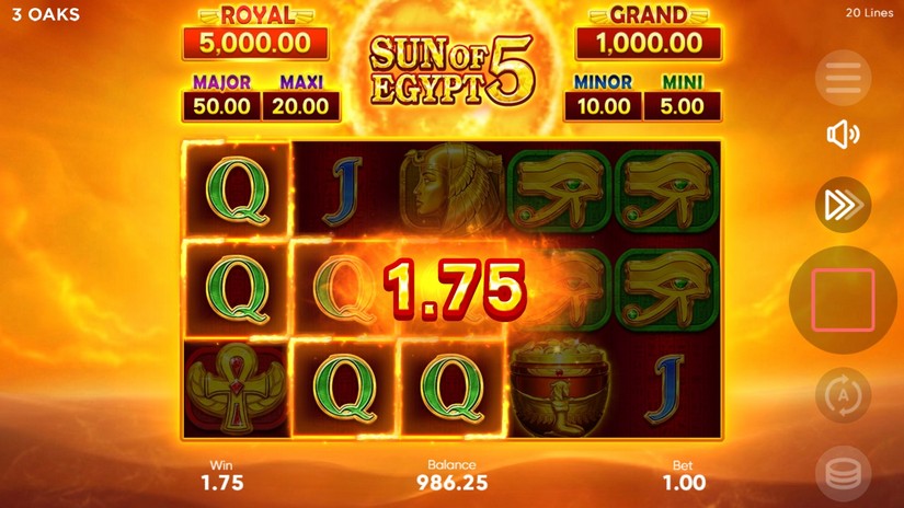 Sun of Egypt 5 slot screen 4