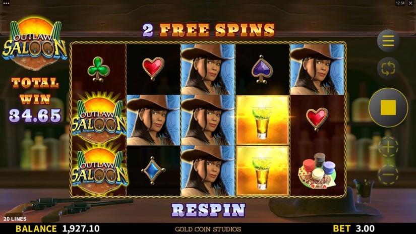Outlaw Saloon slot screen 7