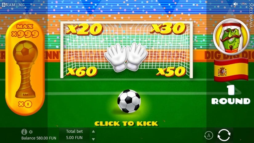 Soccermania slot screen 5