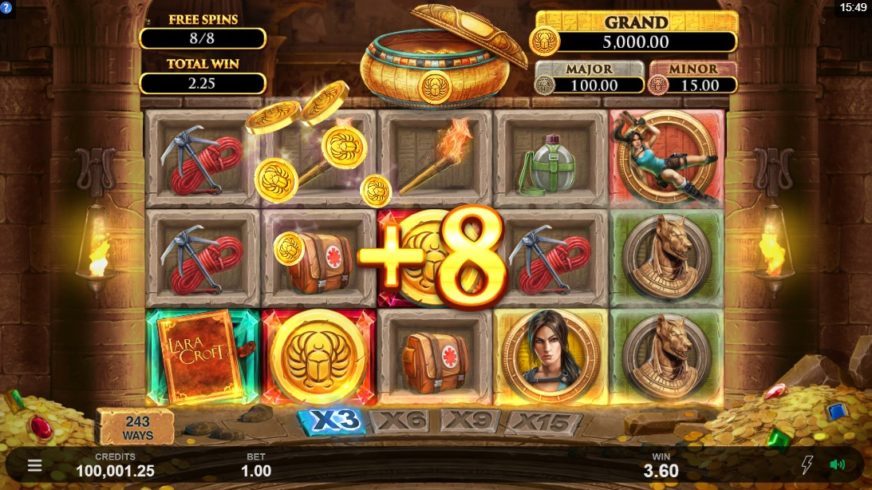 Lara Croft Temples and Tombs slot screen 4