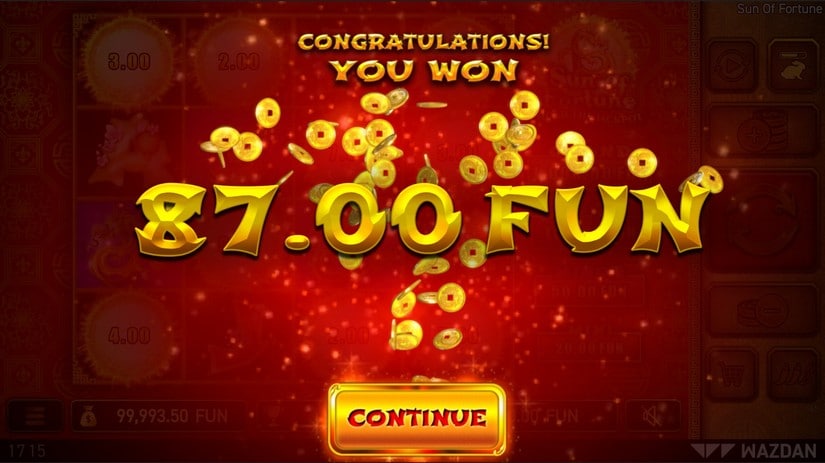 Sun of Fortune slot screen 4