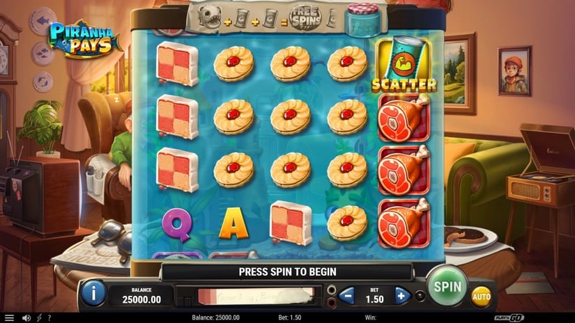 Piranha Pays slot screen 1