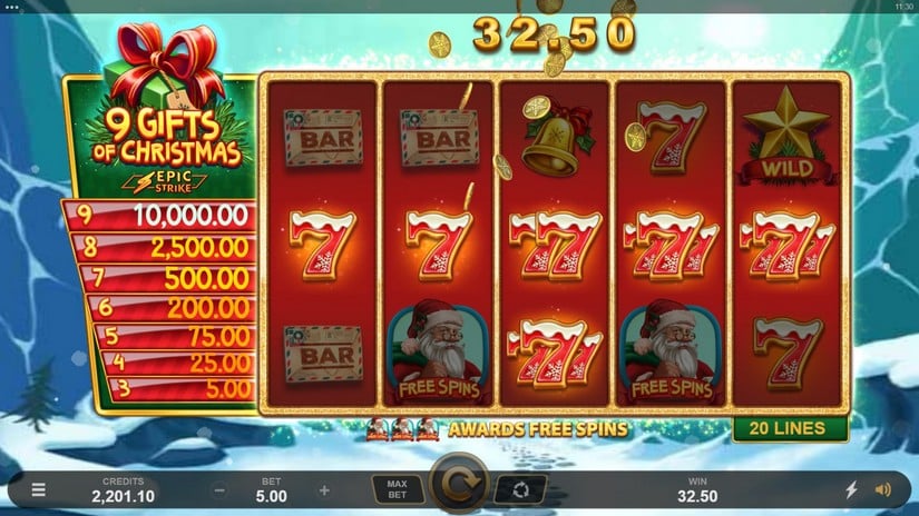 9 Gifts of Christmas slot screen 4