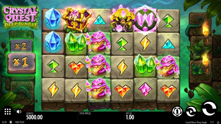 Crystal Quest: Deep Jungle slot screen 1