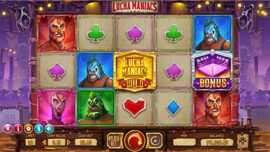 Lucha Maniacs slot screen 1